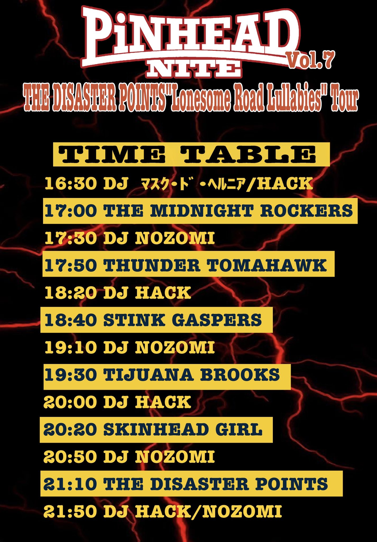 PiNHEAD NITE Vol.7 TIME TABLE