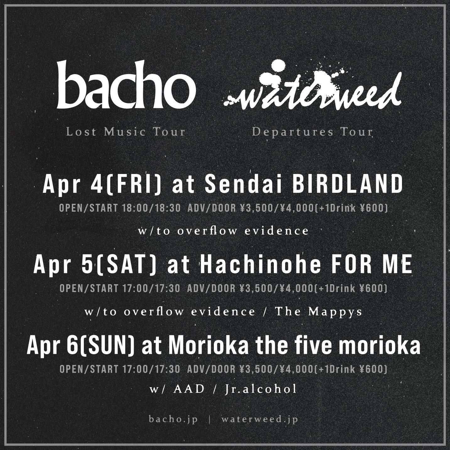 bacho Lost Music Tour & waterweed Departures Tour